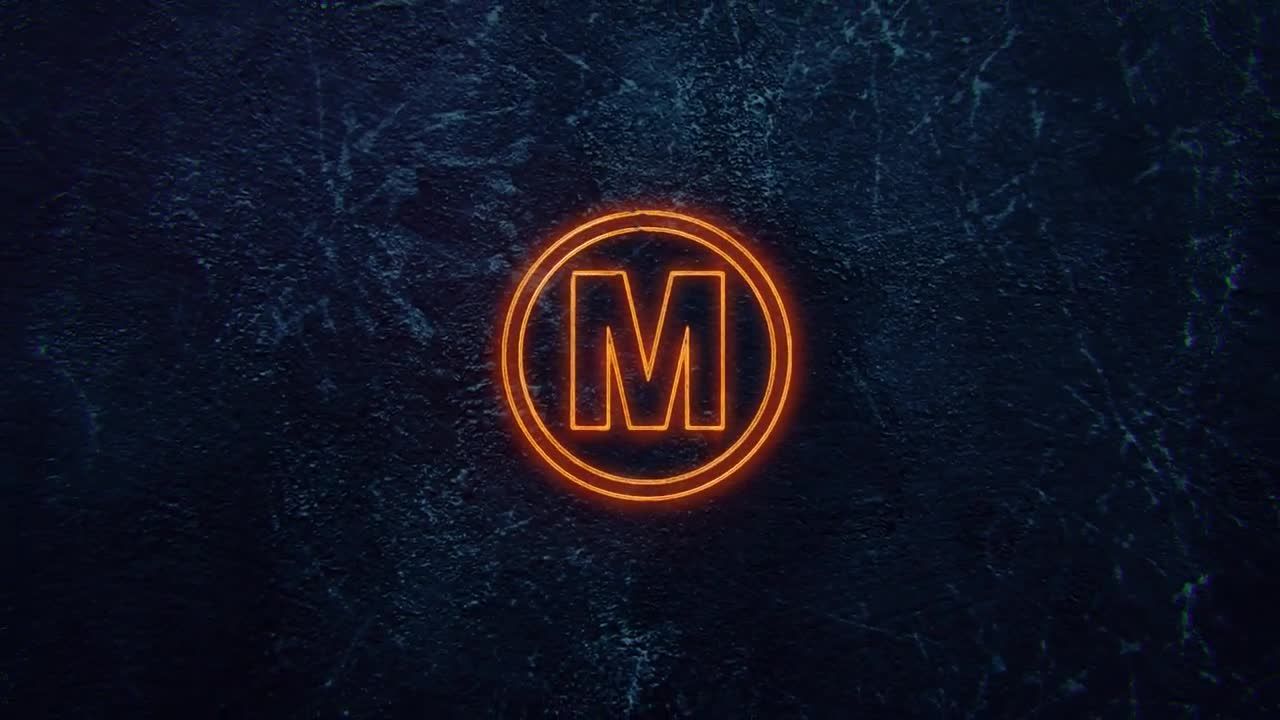 超现代黑暗风格霓虹灯发光展示徽标素材库精选AE模板