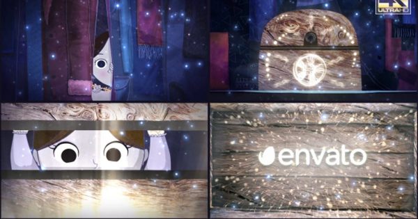 魔法宝箱开启动画特效Logo标志演示素材库精选AE模板 Magic Logo