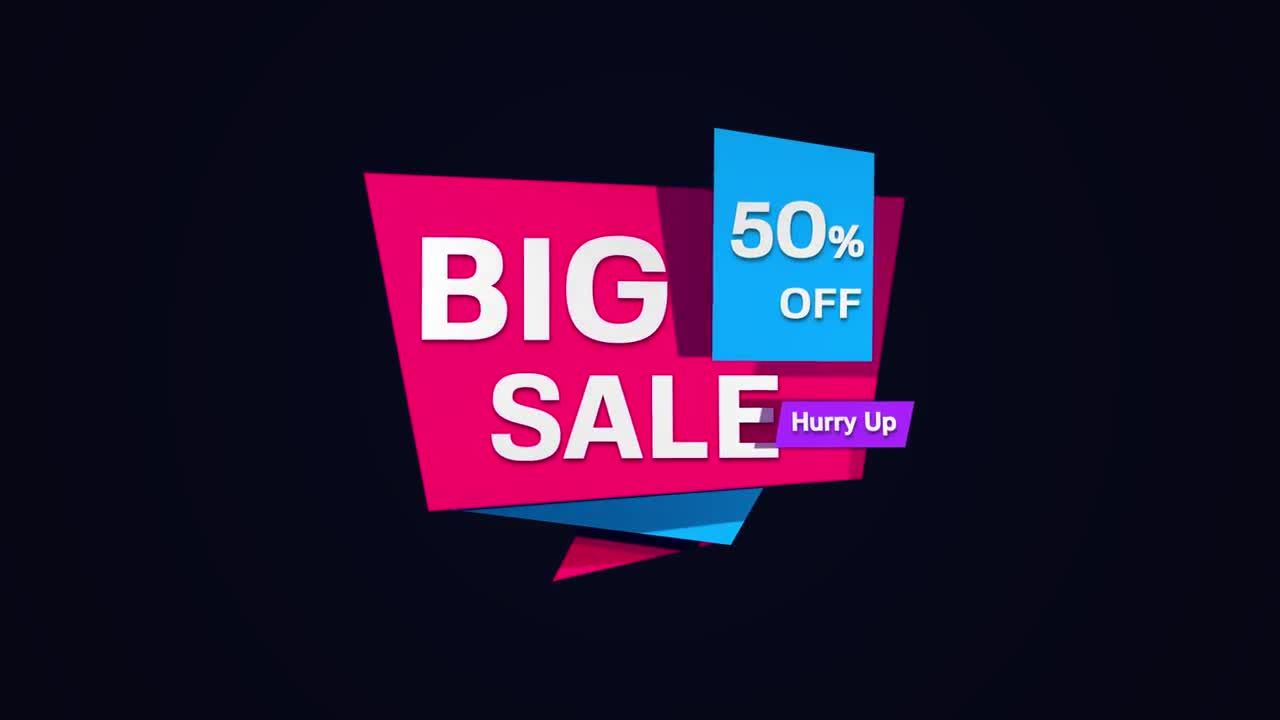 明亮干净创意的促销标签素材库精选AE模板