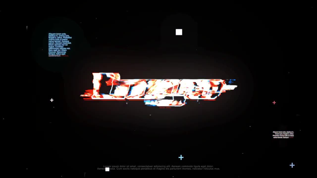 超现代时尚混合毛刺和扭曲效果徽标素材库精选AE模板