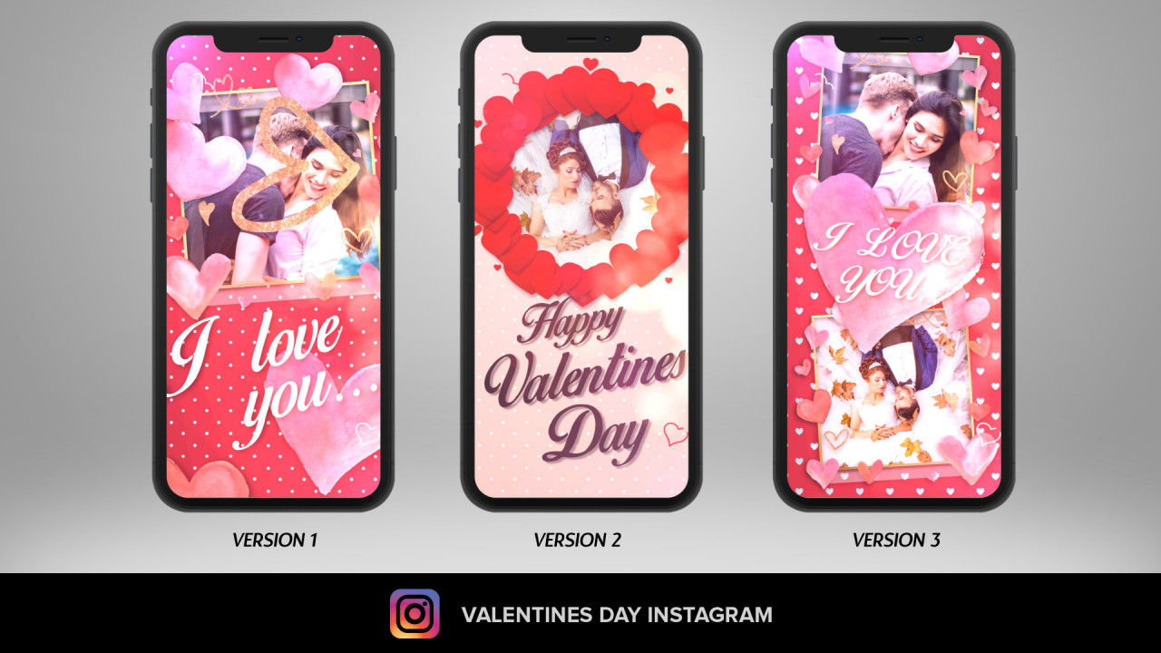 Instagram情人节照片展示素材库精选AE模板