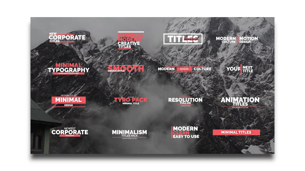 16个现代动画片最小标题素材库推荐PR模板
