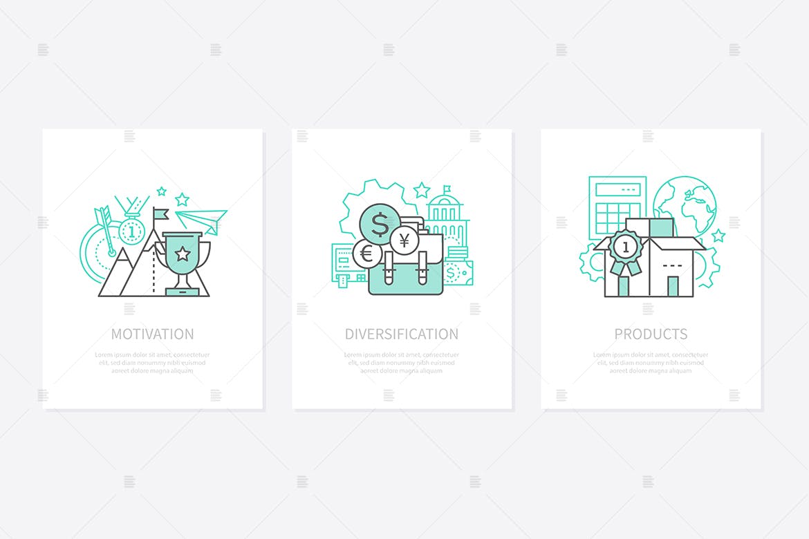 动机/目标设定矢量概念素材库精选图标素材 Motivation, goal setting concept icons set插图