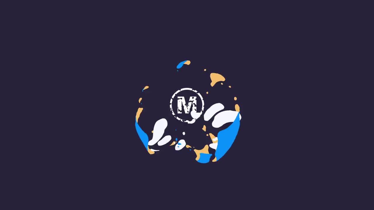 飘逸的彩色水墨logo动画素材库精选AE模板