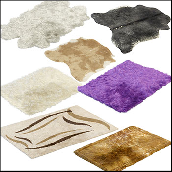 23个圆形和方形毛皮地毯素材之家精选3D模型