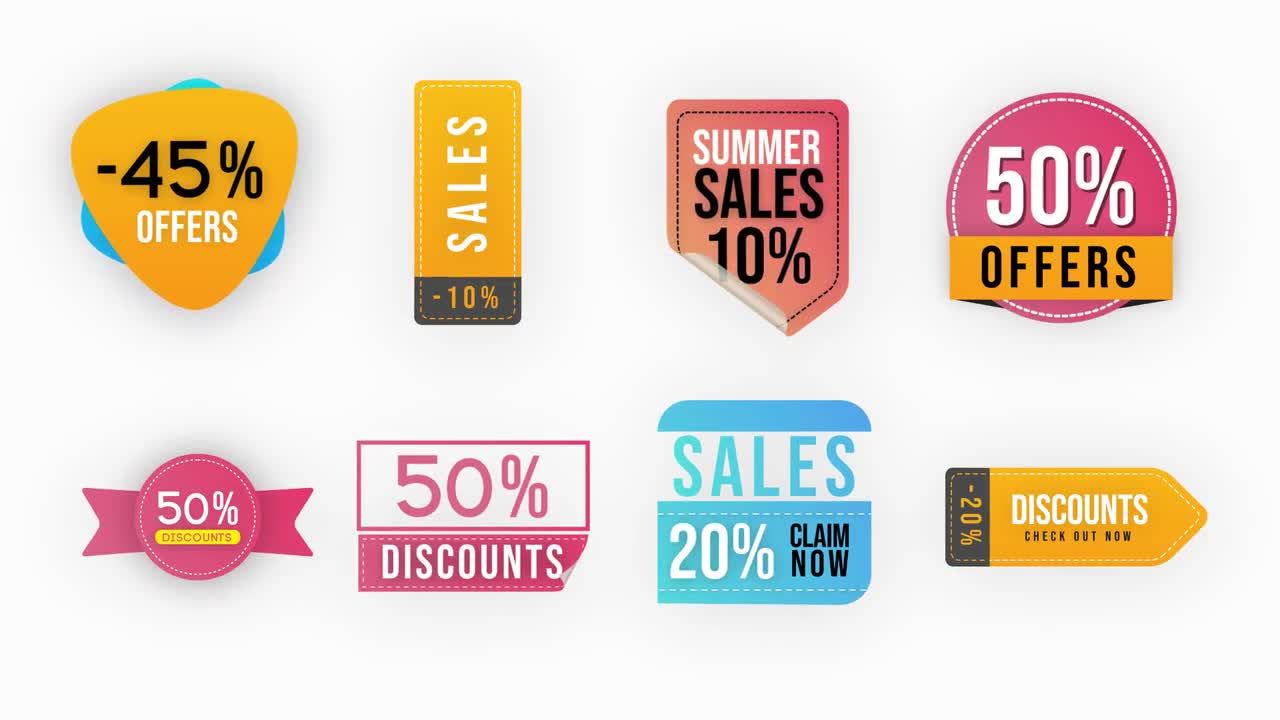 时尚销售徽章素材库精选AE模板