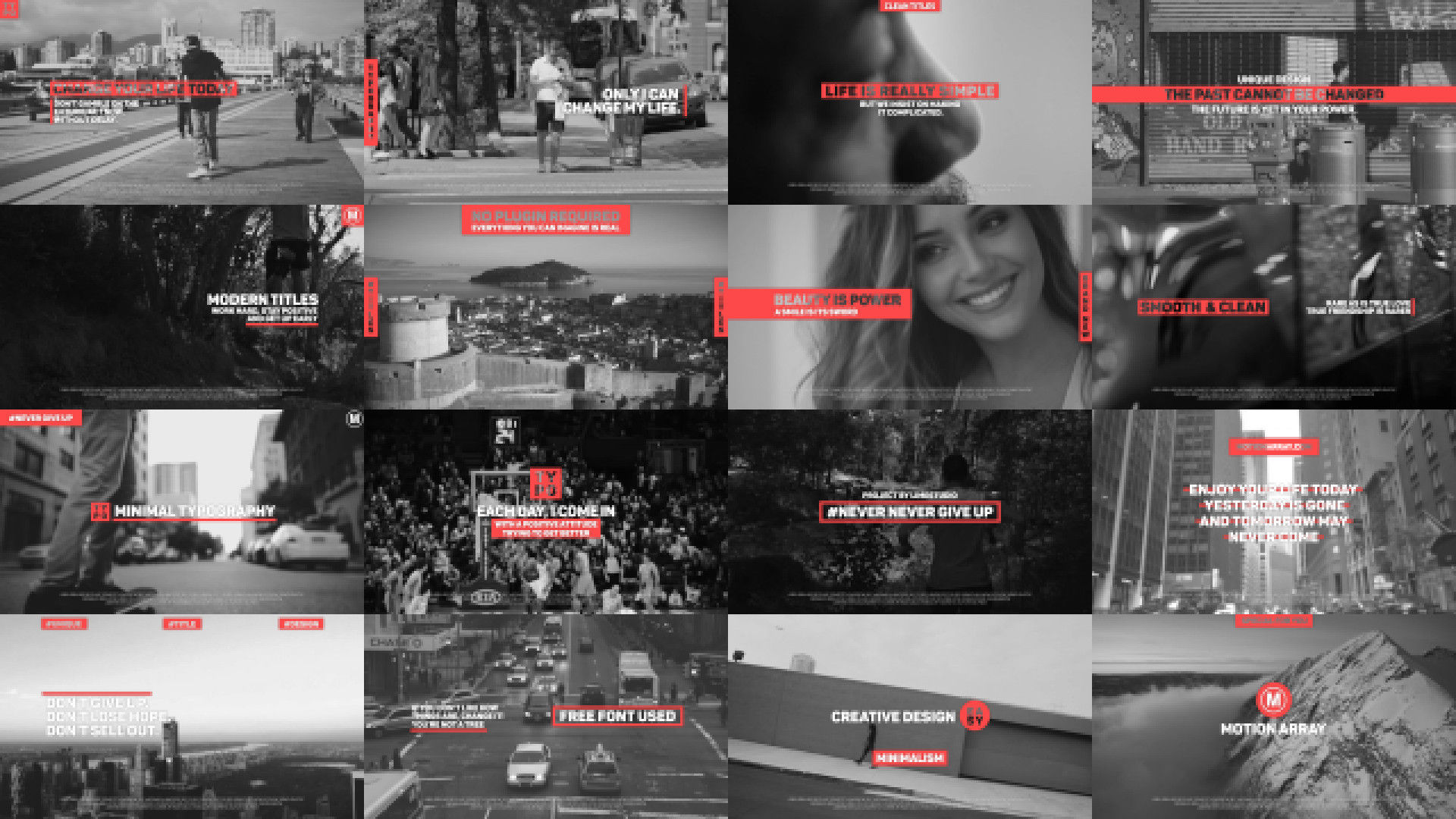 16个干净的广告全屏标题素材库精选AE模板