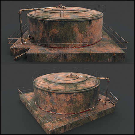工业生锈液体存储罐素材之家精选3D模型