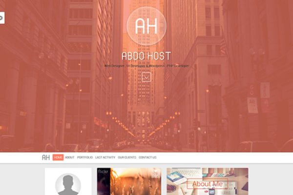 创意个人简历&amp;博客网站着陆页设计模板素材库精选 AH – Creative Personal Resume And Blog Template