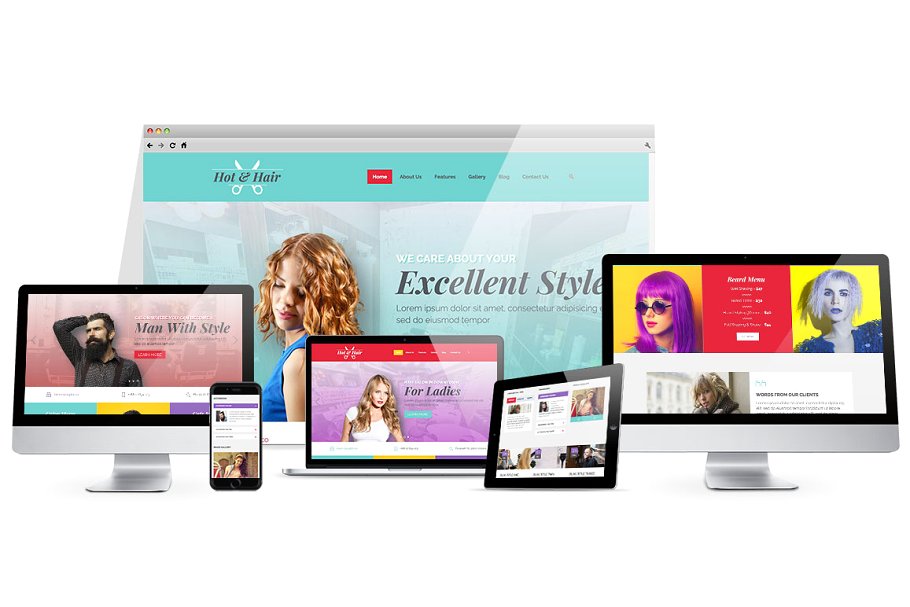 美发沙龙主题网站Joomla模板素材库精选 Hot Hair插图(2)