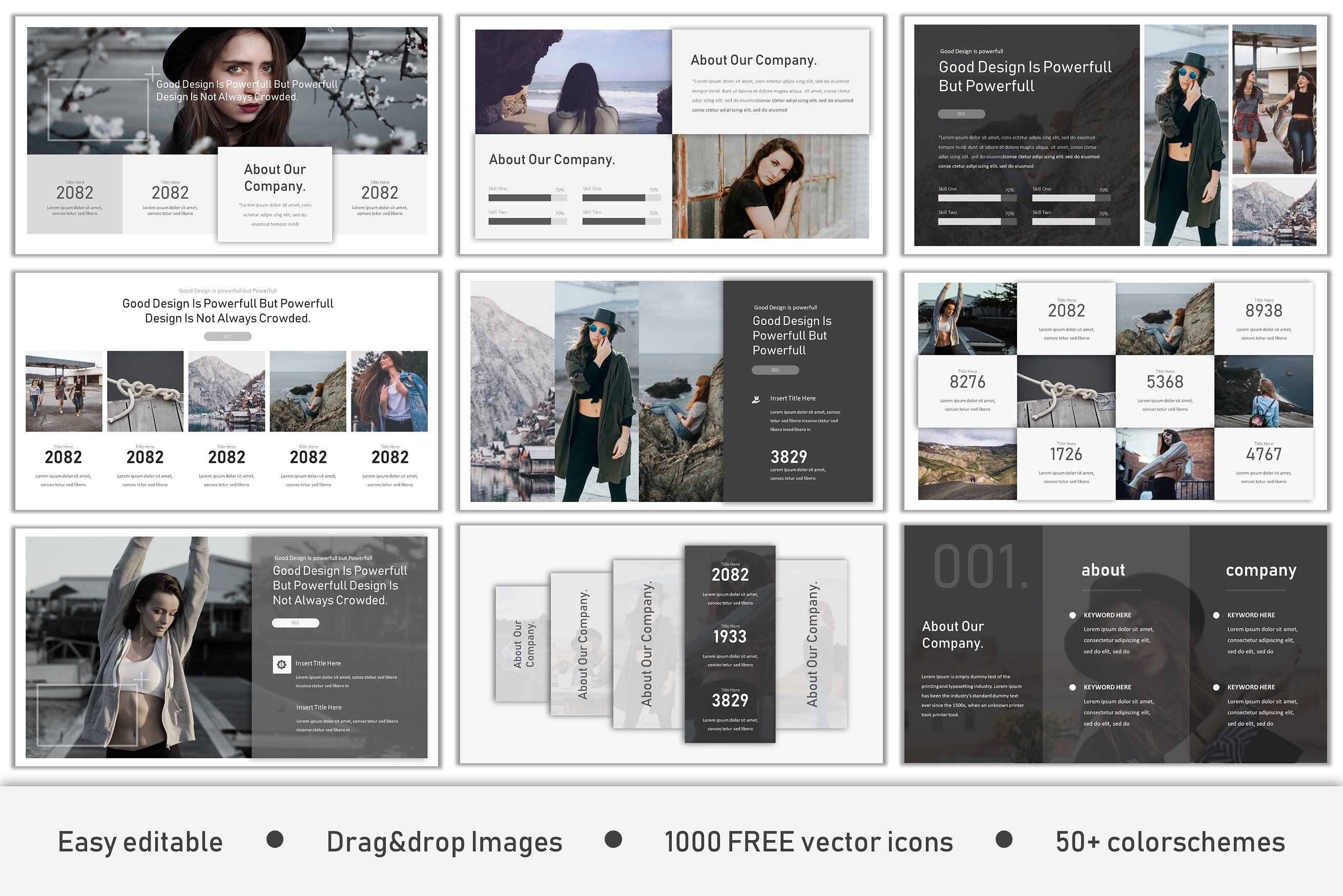 多个独特的现代幻灯片插图(3)