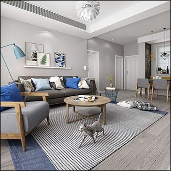 北欧客厅室内场景素材之家精选3D模型