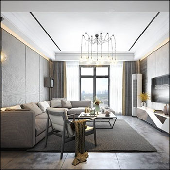 欧式风格客厅场景素材之家精选3D模型