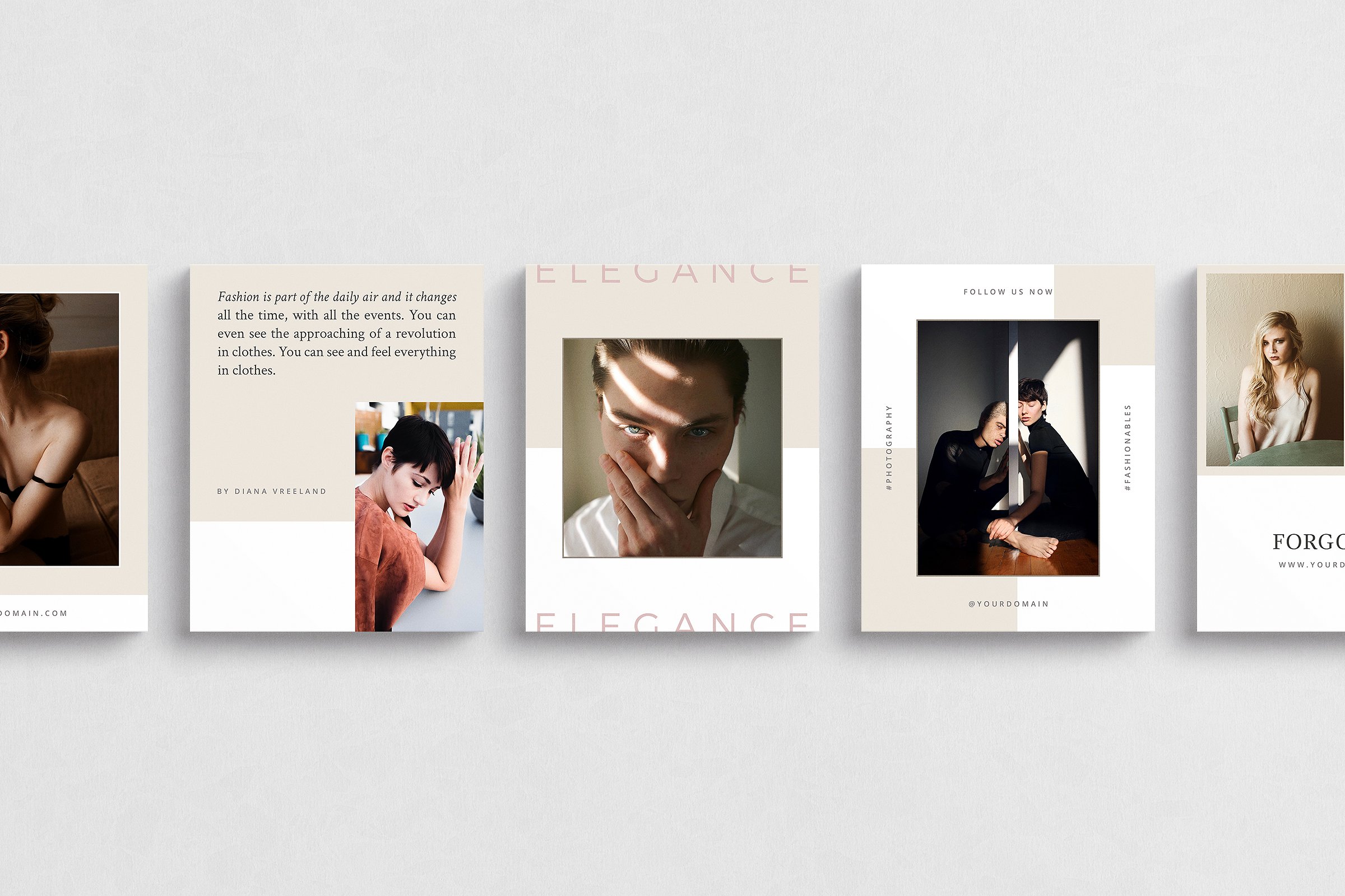 时尚模特肖像摄影社交媒体贴图模板素材库精选 Hong Kong Social Media Pack插图(1)