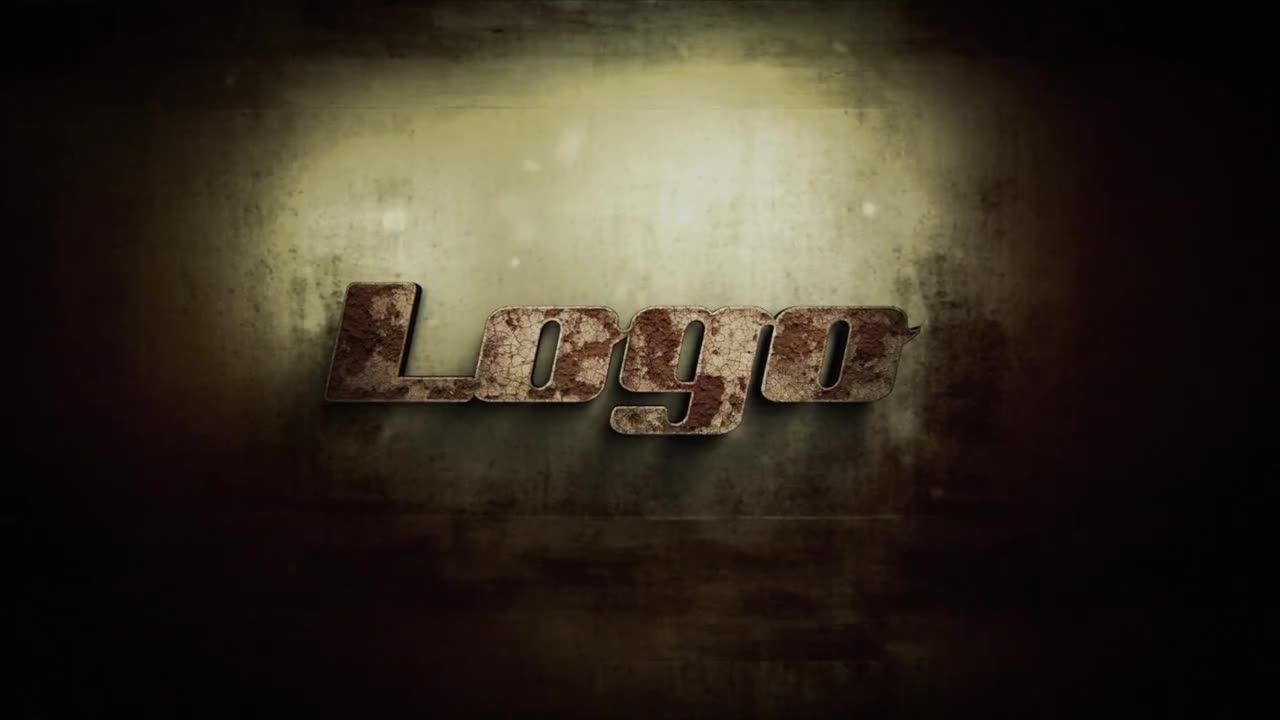 具有质朴外观的损坏徽标显示效果素材库精选AE模板