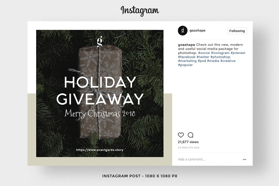 圣诞冬季主题社交媒体贴图模板素材库精选 XMAS Stylish Social Media Pack插图(7)