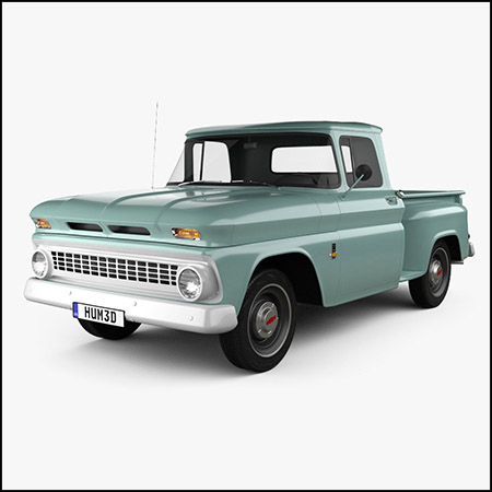 Chevrolet C10 (K10) 1963雪佛兰皮卡汽车素材之家精选3D模型