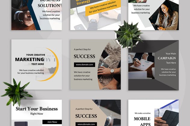 创意品牌社交媒体广告模板合集 Hexxa – Social Media Kit插图(3)