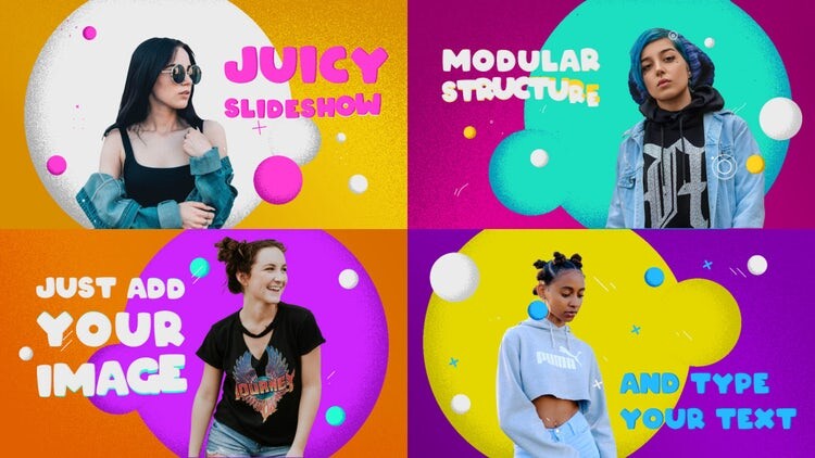 多彩出色的彩色幻灯片素材库精选AE模板