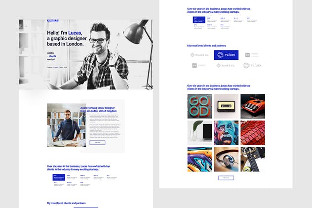 响应式单页个人作品集/摄影网站Muse模板素材库精选 WowFolio – Responsive Portfolio / Resume Muse Temp插图(1)