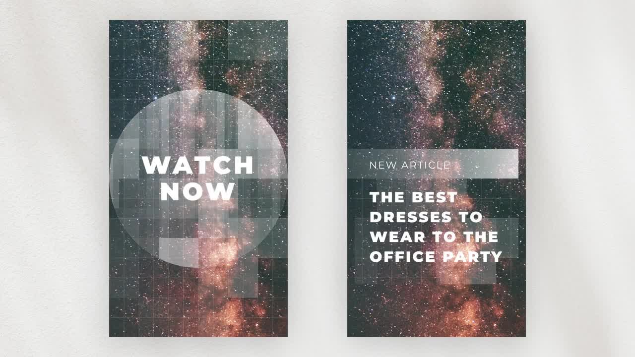 简洁现代的Instagram故事包素材库精选AE模板