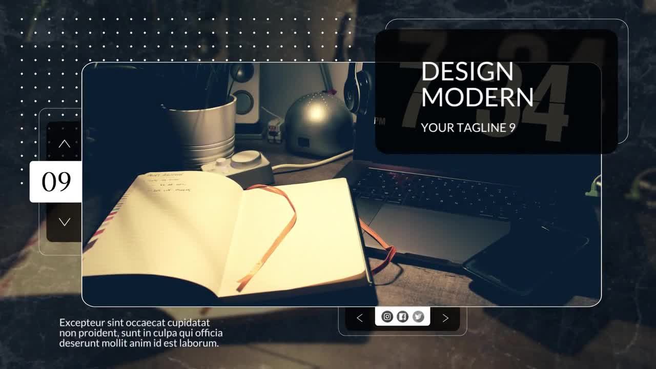 全新极简主义且流畅的pr企业宣传幻灯片模板