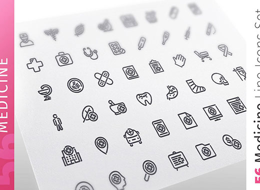 56款医疗行业线形矢量图标下载[ai,eps,png,svg,jpg]