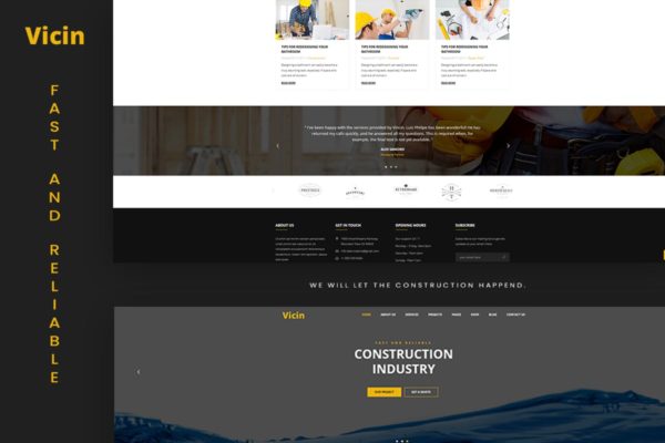 建筑维修服务企业网站HTML模板素材库精选 Vicin | Multipurpose Construction &amp; Plumbing HTML