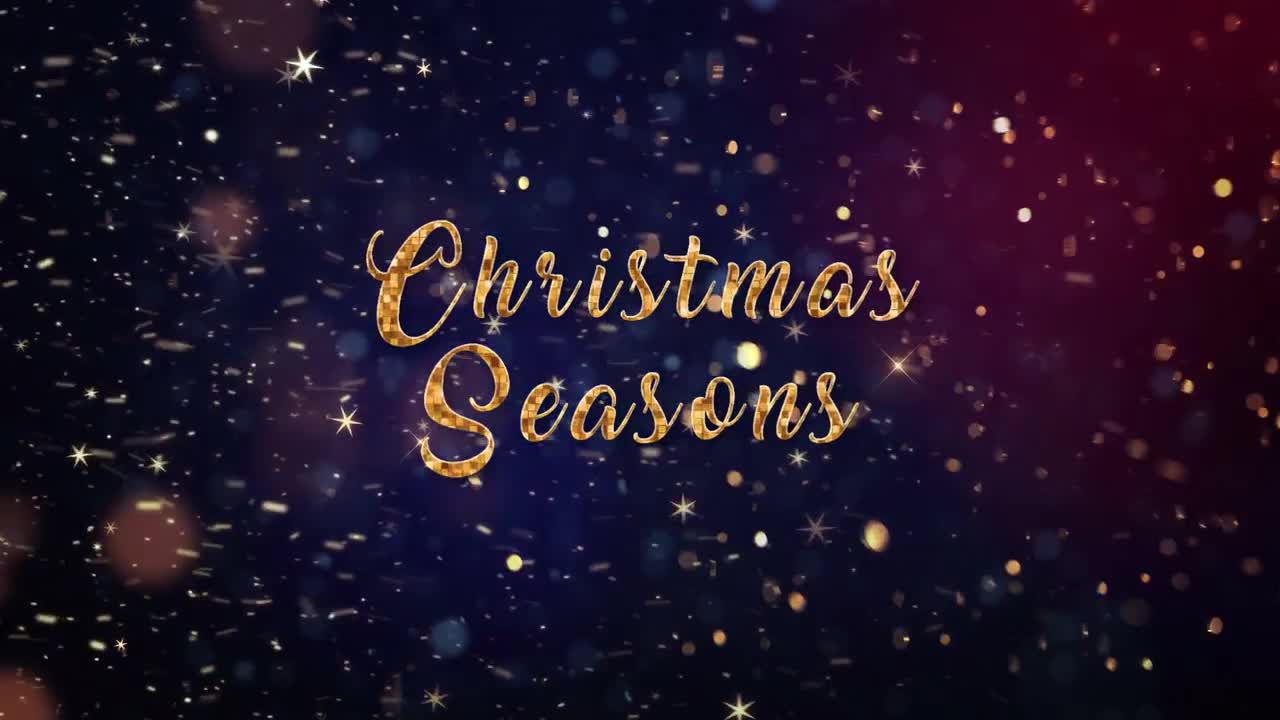 华丽的圣诞季节动画标题序列素材库推荐PR模板