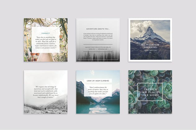 社交媒体Banner＆贴图＆版式设计模板素材库精选合集 J U N I P E R Social Media BUNDLE插图(6)