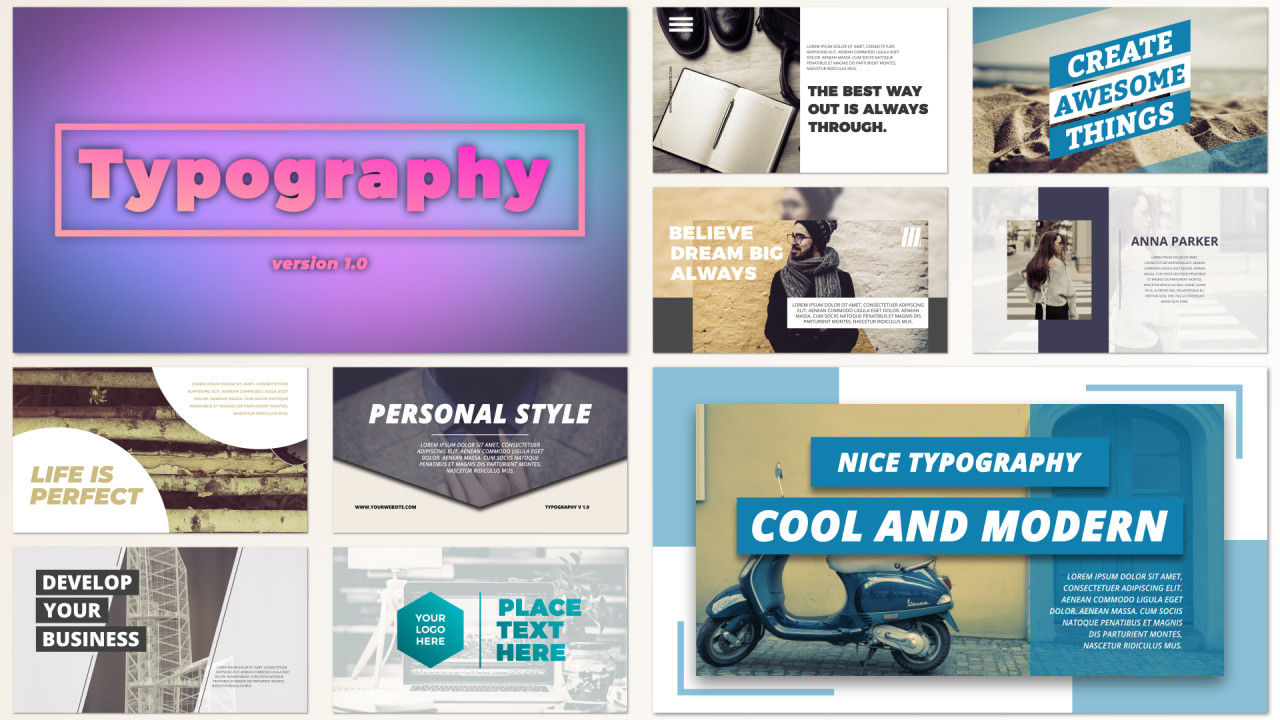 12个创意动画广告排版素材库精选pr模板