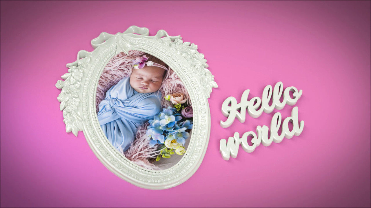 动态宝贝3D相框生日时间线过渡素材库精选AE模板