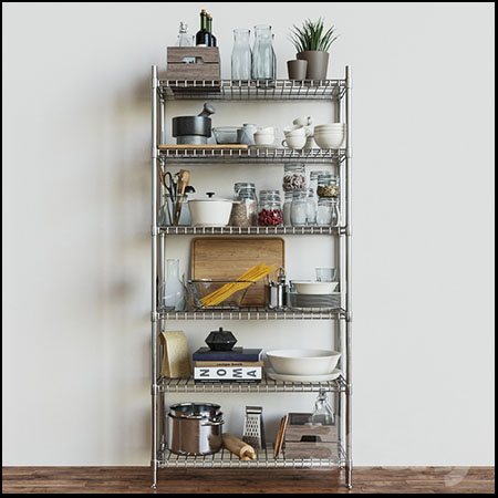 IKEA厨房用品置物架素材之家精选3D模型