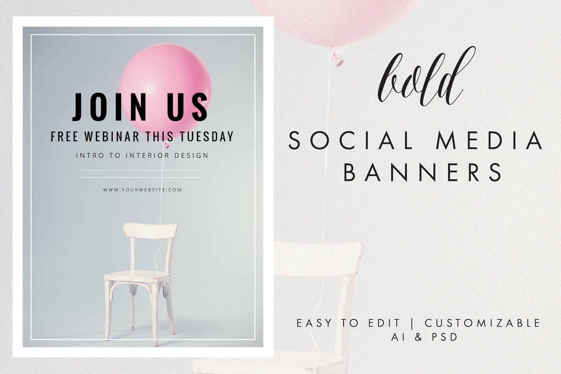 社交媒体博客图片插图模板素材库精选 Social Media Banner – Bold插图