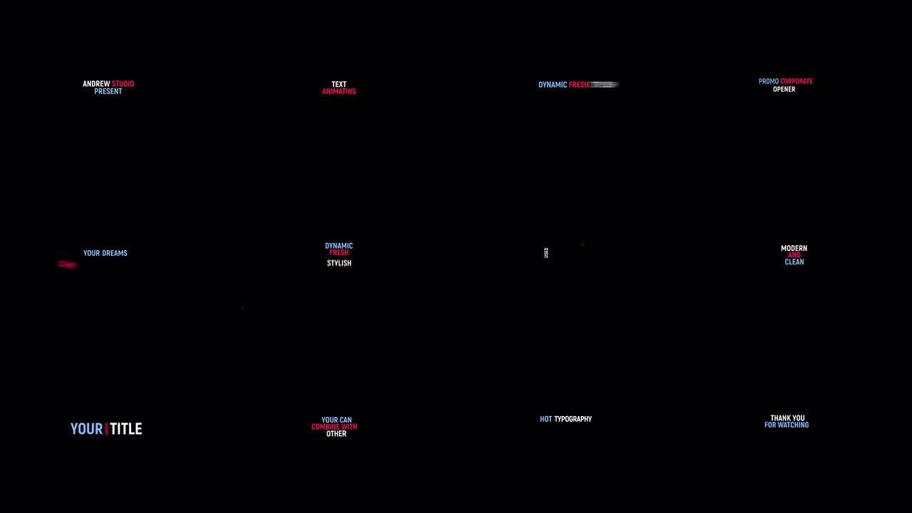 4K动力学电影排版标题素材库精选AE模板