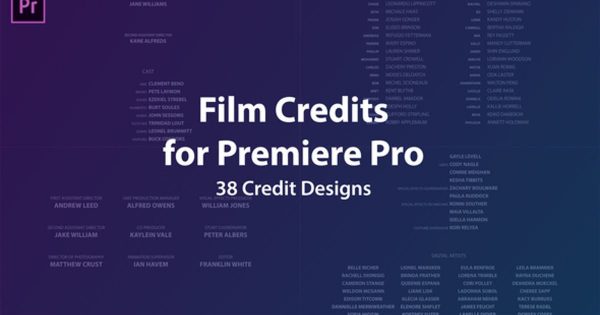 电影视频片尾字幕动画素材库精选PR模板 Film Credits Kit