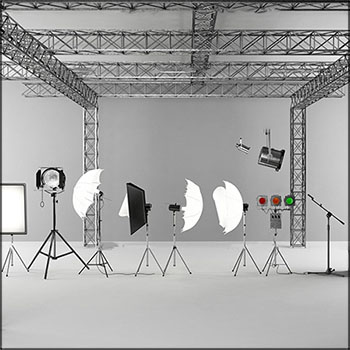 现代舞台摄影器材灯光组合素材之家精选3D模型