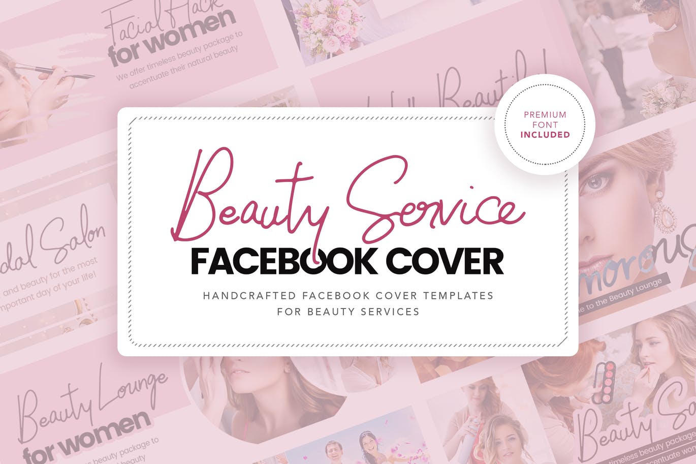 沙龙美容服务推广Facebook主页封面设计模板素材库精选 Salon & Beauty Service Facebook Cover Template插图
