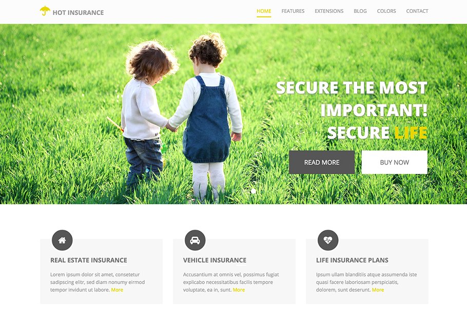 保险销售业务网站Joomla模板素材库精选 Hot Insurance插图(7)