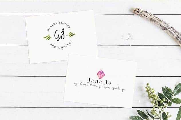 预制水彩设计风格品牌Logo设计模板集 Premade watercolor logo creator kit插图(6)