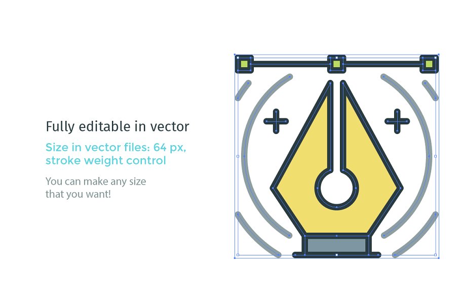 多彩扁平风线条图标 Colorful Flat Line Icons插图(2)