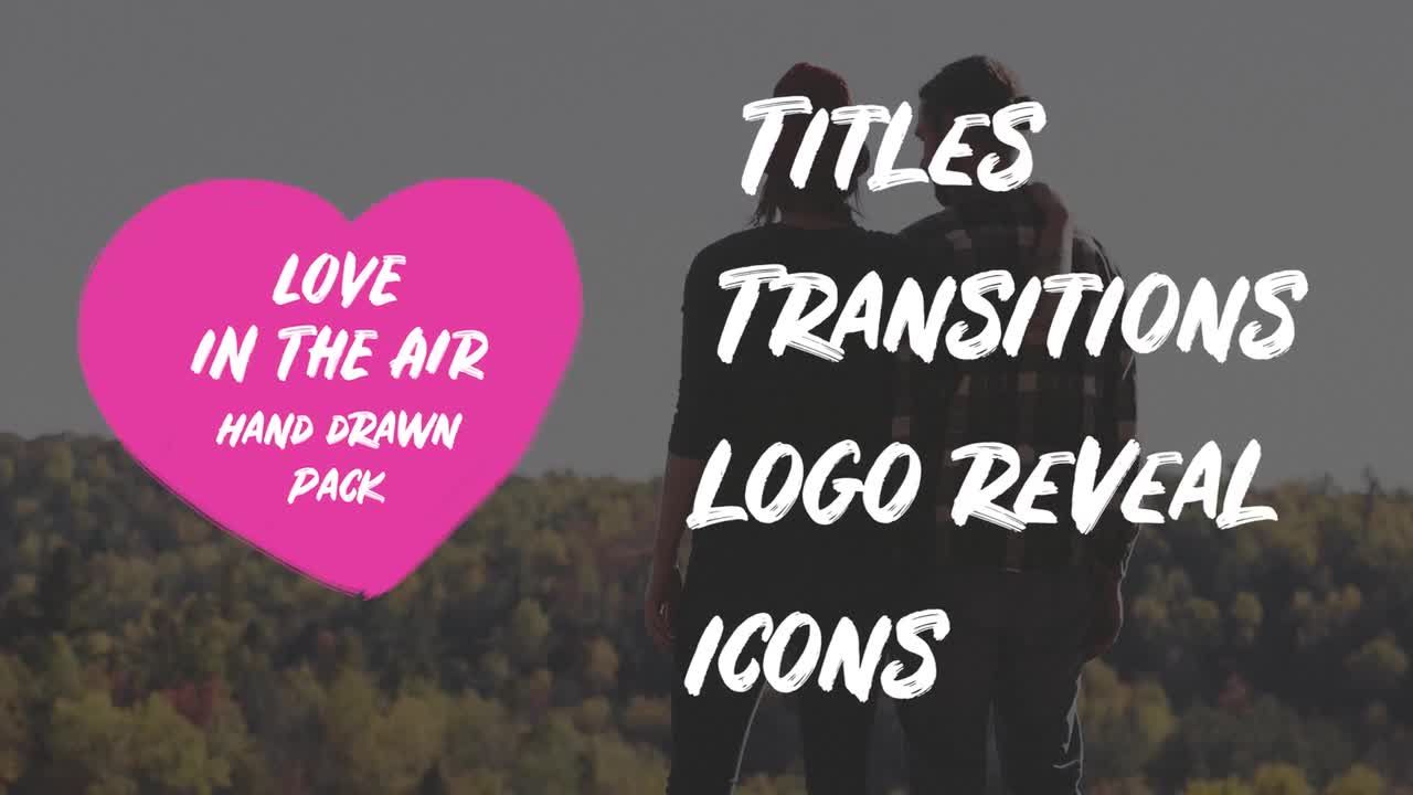 可爱浪漫的手绘爱情主题素材库精选pr模板