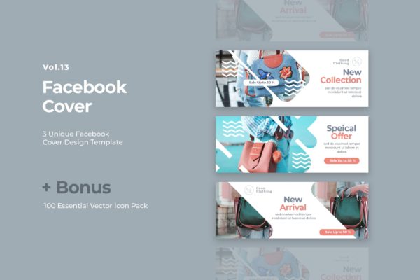 时尚新品发布/促销活动Facebook主页封面设计模板素材库精选v13 Facebook Cover Vol.13