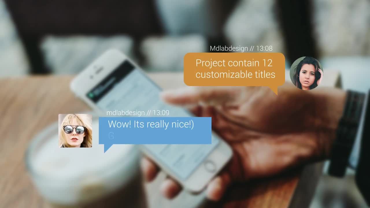 12个干净消息的文本动画素材库精选AE模板