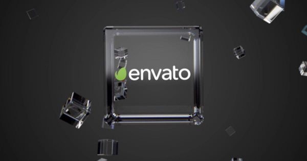 3D玻璃立方体logo演示素材库精选AE模板 Cube Logo