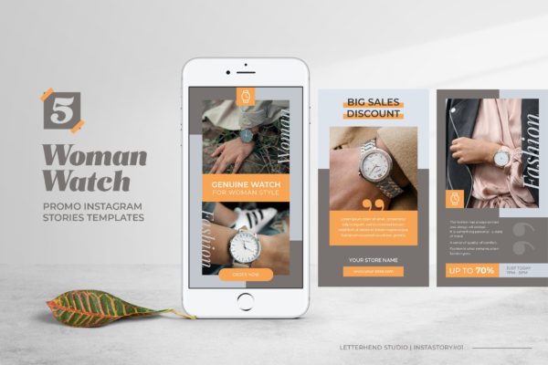 女士手表品牌社交营销广告设计模板素材库精选 Woman Watch Instagram Stories