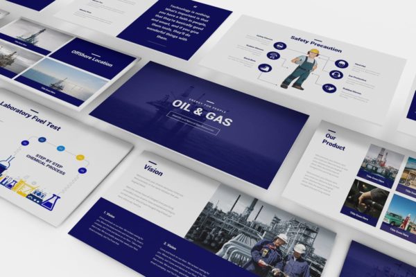 石油天然气企业/行业分析报告PPT模板素材 Oil and Gas Powerpoint Template