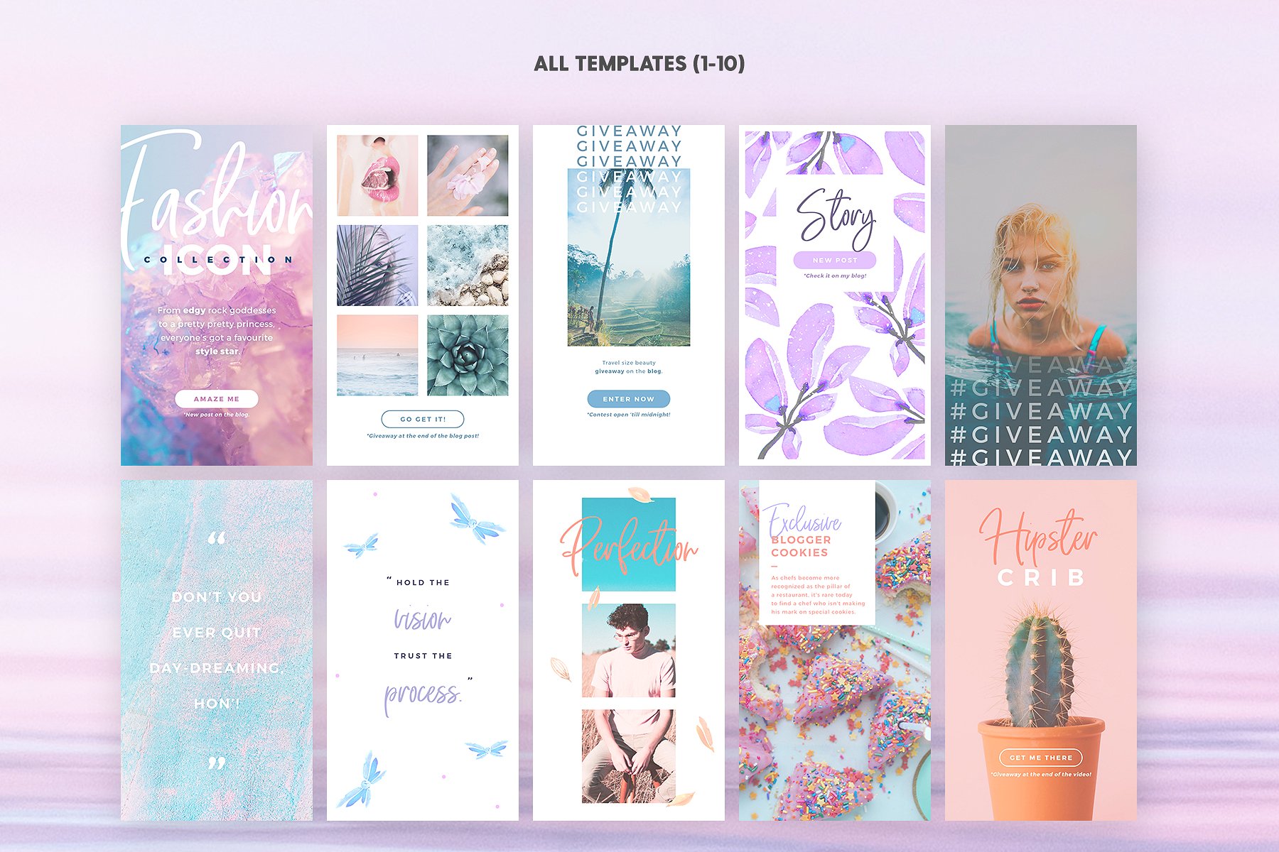 30个时尚粉彩色调的Instagram故事模板素材库精选下载[psd]插图(3)