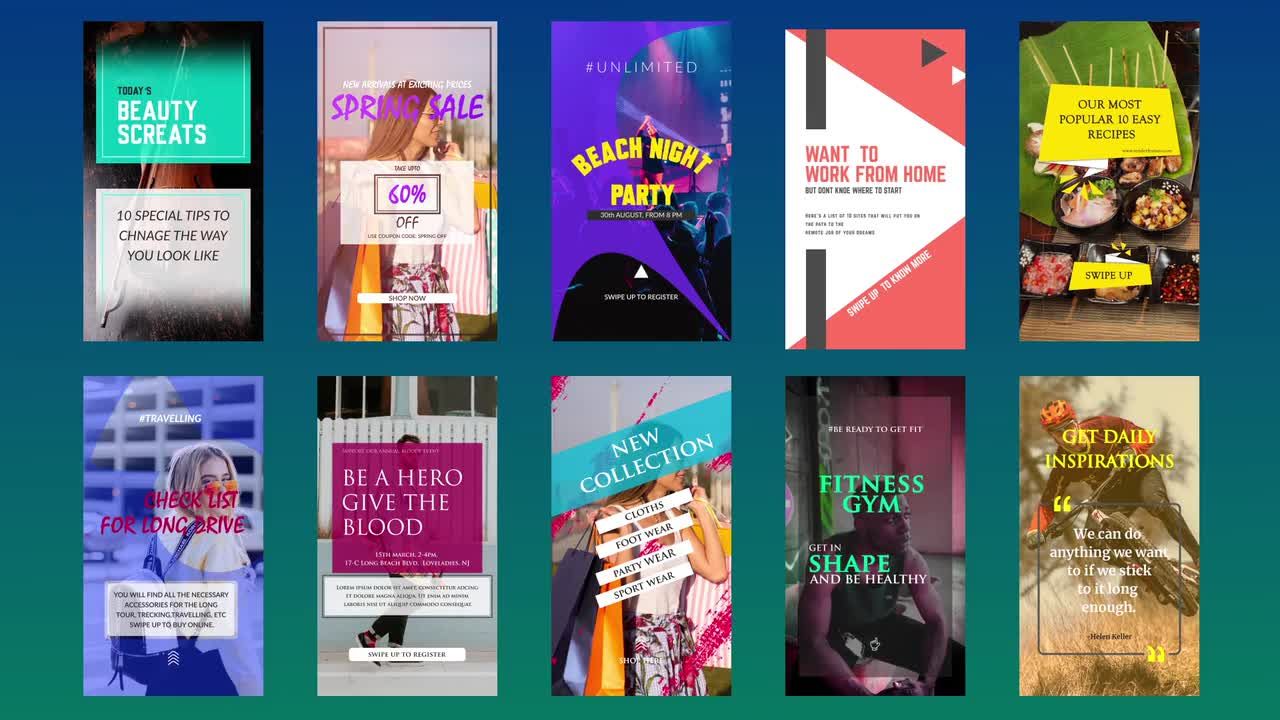 10个专业设计的创意图像竖屏展示动画素材库精选AE模板