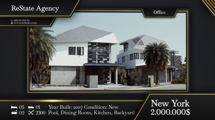 精美时尚的房地产促销幻灯片素材库精选AE模板